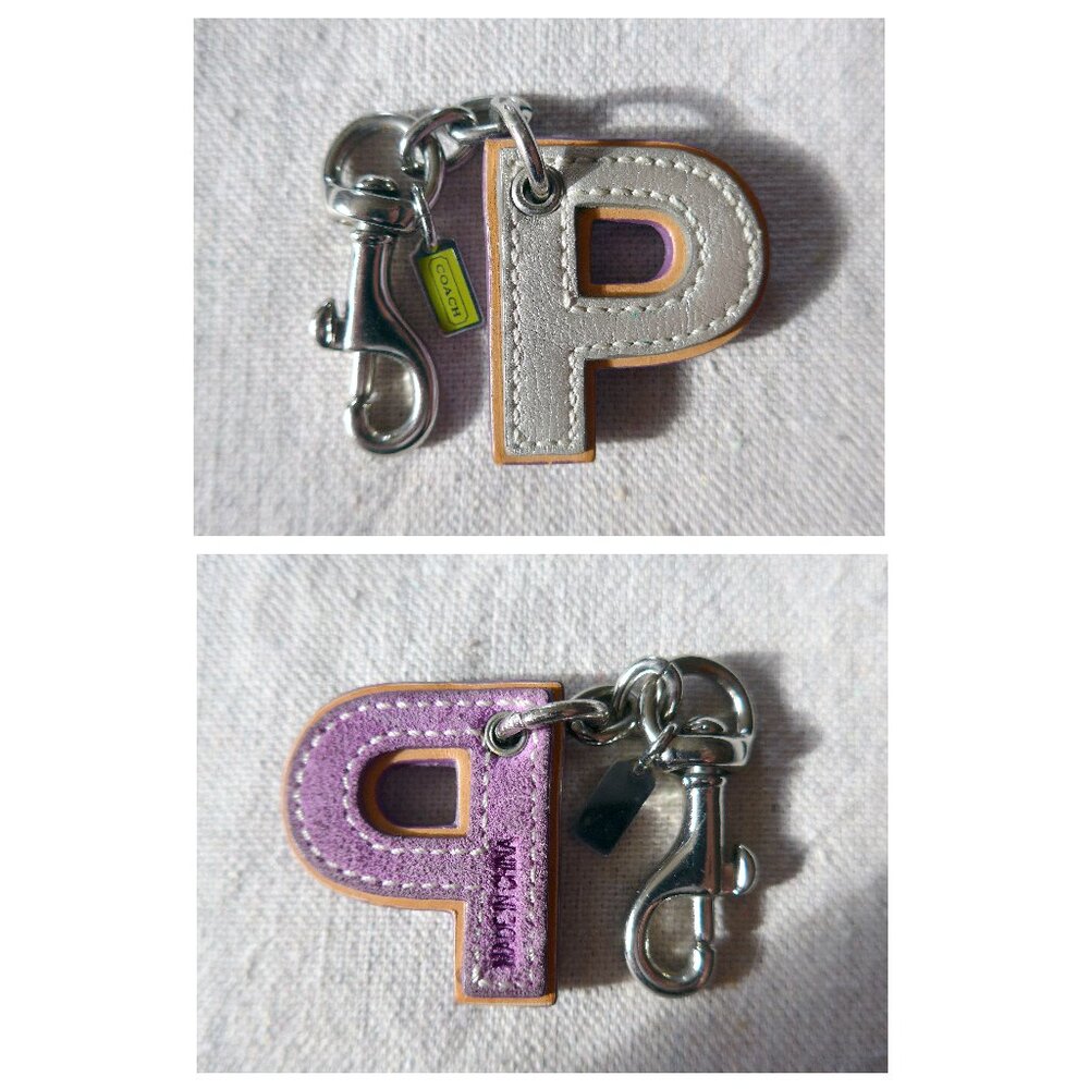 Vintage Coach Leather Keyfob Initial "P"